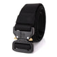 Black quick-release safety training belt, double buckle front view