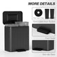Black step-on trash can with open lid and removable inner bucket inside