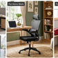 Ergonomic mesh office chair with adjustable height, headrest, and rocking motion