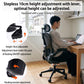 Black ergonomic office chair with headrest and rocking base height adjust lever