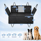 Black dog car back seat extender hammock cover with adjustable straps and hard base