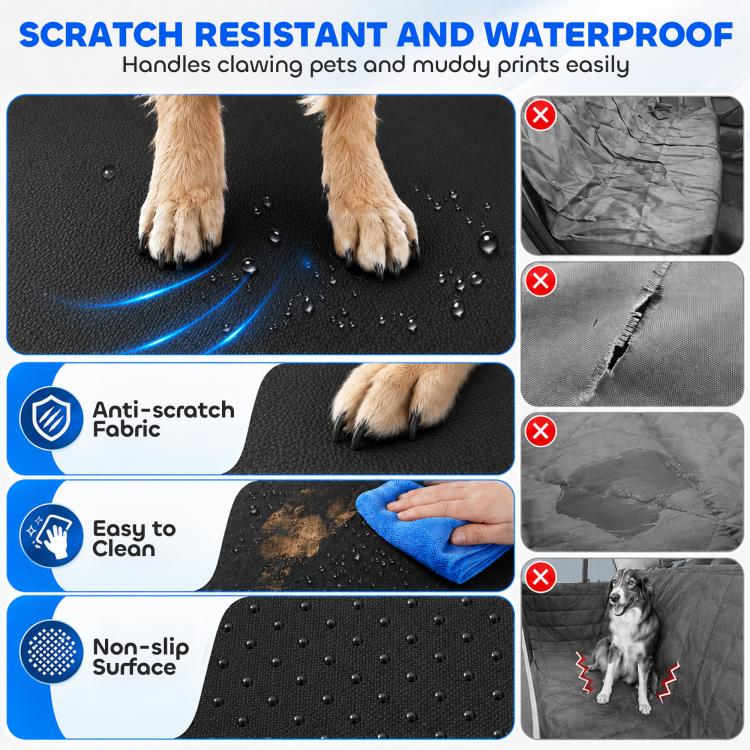 Black anti-scratch waterproof dog car seat cover fabric with non-slip dot surface
