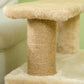 Jute scratching post column wrapped in beige textured sisal for cat climbing