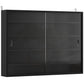 Wall-mounted jet black display cabinet with two glass doors
