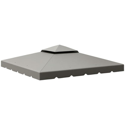 Light gray gazebo replacement canopy top with vented center and scalloped edge