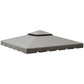 Light gray 10x10 gazebo replacement canopy with peaked top panel and center flap