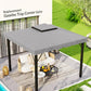 Light gray gazebo replacement canopy top on a dark frame over an outdoor seating area