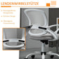 Gray mesh mid-back chair with breathable back support and padded seat, on casters