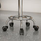 Adjustable rolling saddle stool base with chrome ring and 5 swivel wheels