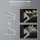 Upholstered shoe storage bench with removable divider inside for organizing different shoes