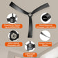 Flush-mount ceiling fan with LED light, showing blade shape and fan motor housing