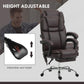 Brown PU leather office chair with adjustable seat height and recline mechanism