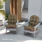 Khaki tufted high-back patio chair cushions set of 2 with seat pads