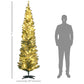 7 ft slim artificial pencil Christmas tree with warm white lights and stand