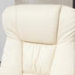 Cream white PU leather recliner chair backrest with stitched padded panels.