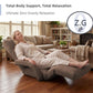 Brown zero-gravity reclining floor chair with padded backrest and foot section