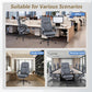 Grey fabric office chair with high back and cushioned seat for home office use