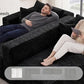 Black modular sectional sofa with chaise and modular seat sections