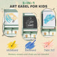 Kids art easel diagram showing whiteboard, blackboard, and paper roll