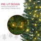 Pre-lit artificial pencil tree branches with warm white LED lights, close-up view
