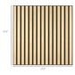 Oak slat acoustic panel square with vertical grooves, 23.6 in