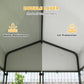 Outdoor dog kennel roof with double-layer fabric and black welded wire side walls