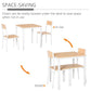 Space-saving dining table set with chairs tucked under the table when stored.