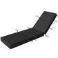 Outdoor chaise lounge cushion, dark gray, with headrest pad and tied sections