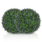 Artificial round lavender topiary ball with dense green foliage and purple blossoms