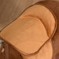 Plush kids ride-on walking horse, brown soft body with stitched head