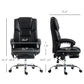 Black PU massage office chair with headrest, armrests, padded seat, and chrome swivel base.