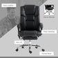 Black PU office massage chair with thick padding, swivel base, and chrome gas-lift column.