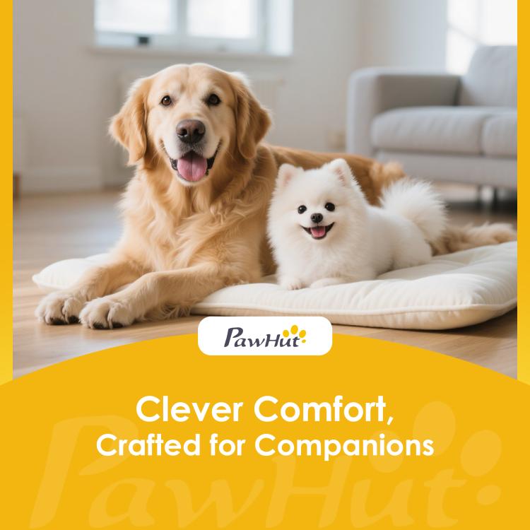 Dog crate mat with two dogs resting