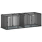 Large black wire dog crate with built-in divider and open door area