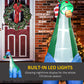 Inflatable dinosaur decoration with built-in LED light glow and Christmas tree in mouth