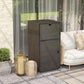 Outdoor wicker storage cabinet with drawer and door, dark brown