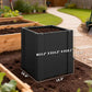 Black galvanized raised garden bed planter box with corner seams and size markings
