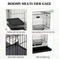 Roomy multi-tier wire animal cage with anti-slip ramp and slide-out bottom tray