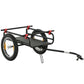 Black 2-in-1 bike cargo trailer with kickstand and dual handles, 16-inch wheels