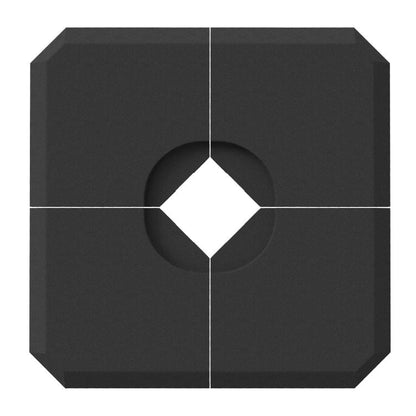 Dark heavy-duty cantilever umbrella stand base weight with central circular cutout