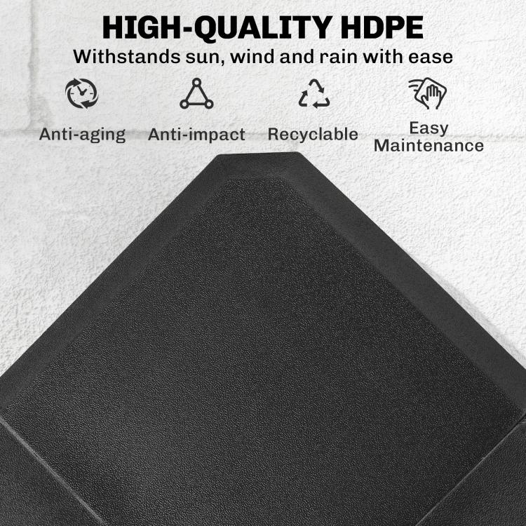 Textured dark HDPE-style umbrella stand base weight plate with beveled edges