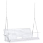 White 3-seat porch swing bench suspended on chains