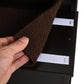 Removable brown cushioned cover for pet stairs, hand lifting fabric panel
