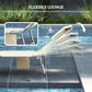 Adjustable beige lounge chair with steel legs and folded back section, poolside