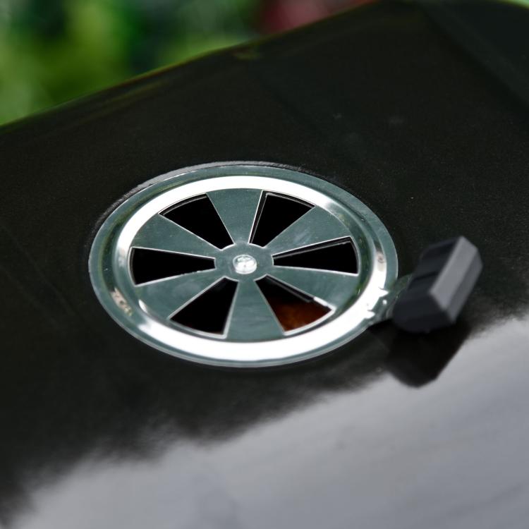 Small charcoal grill lid with circular vent and handle