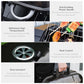 Portable black enamel charcoal grill with heat control features and anti-scalding handle