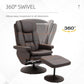 360 swivel recliner chair with matching ottoman and round pedestal base