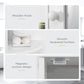 White medicine cabinet with mirrored door and magnetic closure mechanism