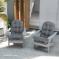 Gray tufted high-back patio chair cushions on two chairs, padded seat and back