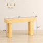 Oak console table with 63 in length and thick tabletop